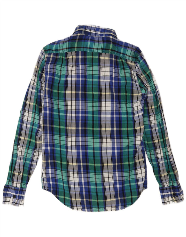 SUPERDRY Mens Flannel Shirt Small Blue Check Cotton