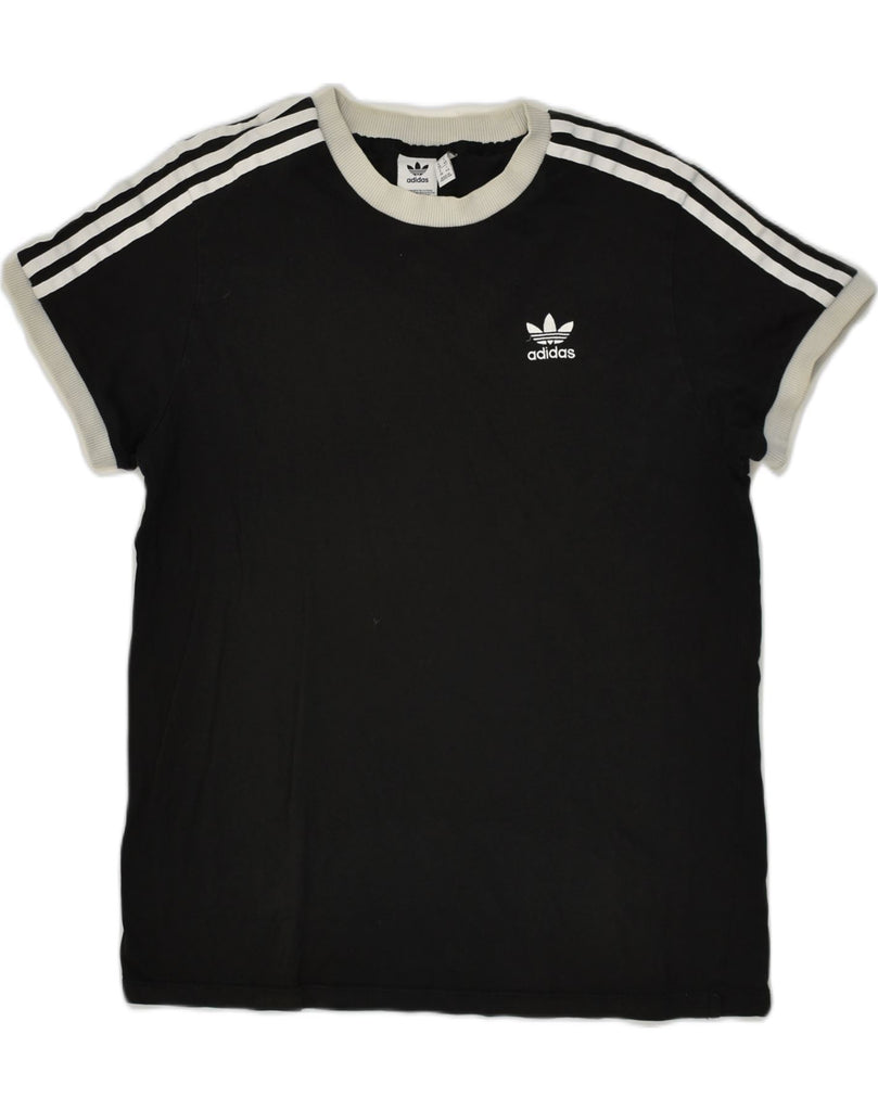 ADIDAS Womens T-Shirt Top UK 12 Medium  Black Cotton | Vintage Adidas | Thrift | Second-Hand Adidas | Used Clothing | Messina Hembry 