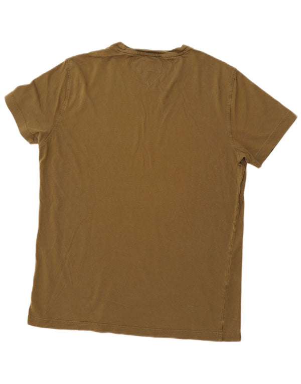 TOMMY HILFIGER Mens T-Shirt Top Large Khaki