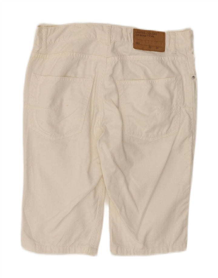 BENETTON Womens Denim Shorts W33 Large  White