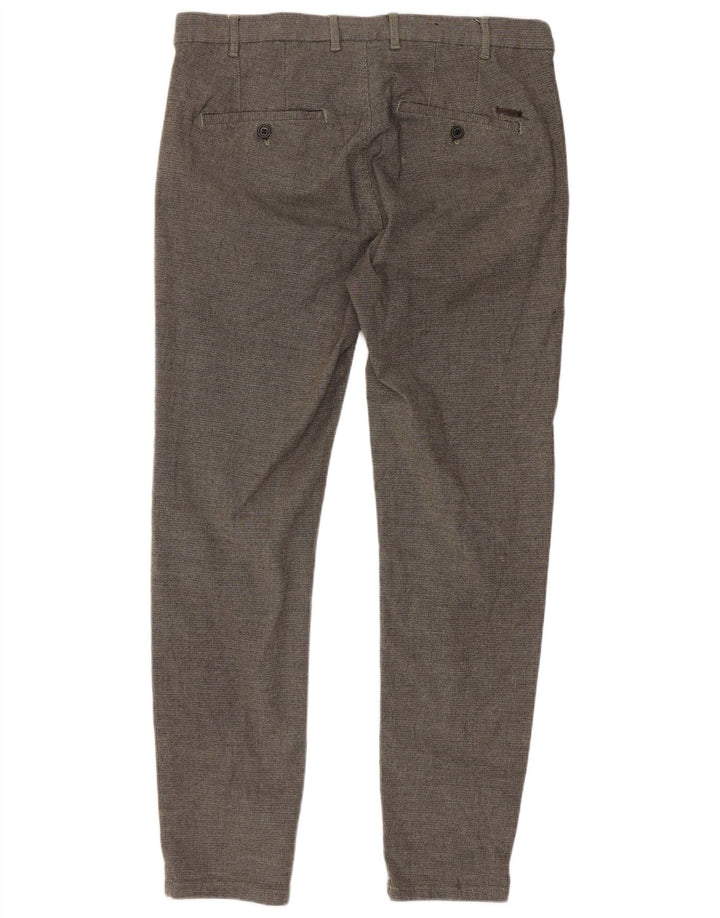 Zara Womens Slim Chino Trousers EU 42 Large W32 L28 Grey Polyester