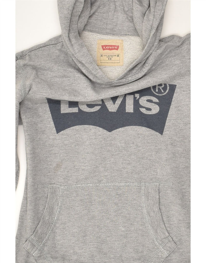 LEVI'S Boys Graphic Hoodie Jumper 9-10 Years Grey Cotton | Vintage Levi's | Thrift | Second-Hand Levi's | Used Clothing | Messina Hembry 