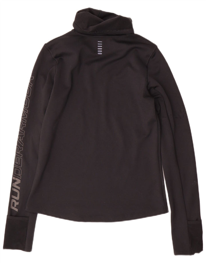 Under Armour Womens Cold Gear Graphic Top Long Sleeve UK 10 Small Black