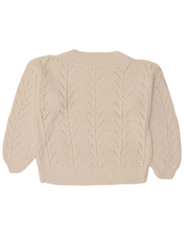 Vintage Womens Turtle Neck Jumper Sweater UK 14 Large White