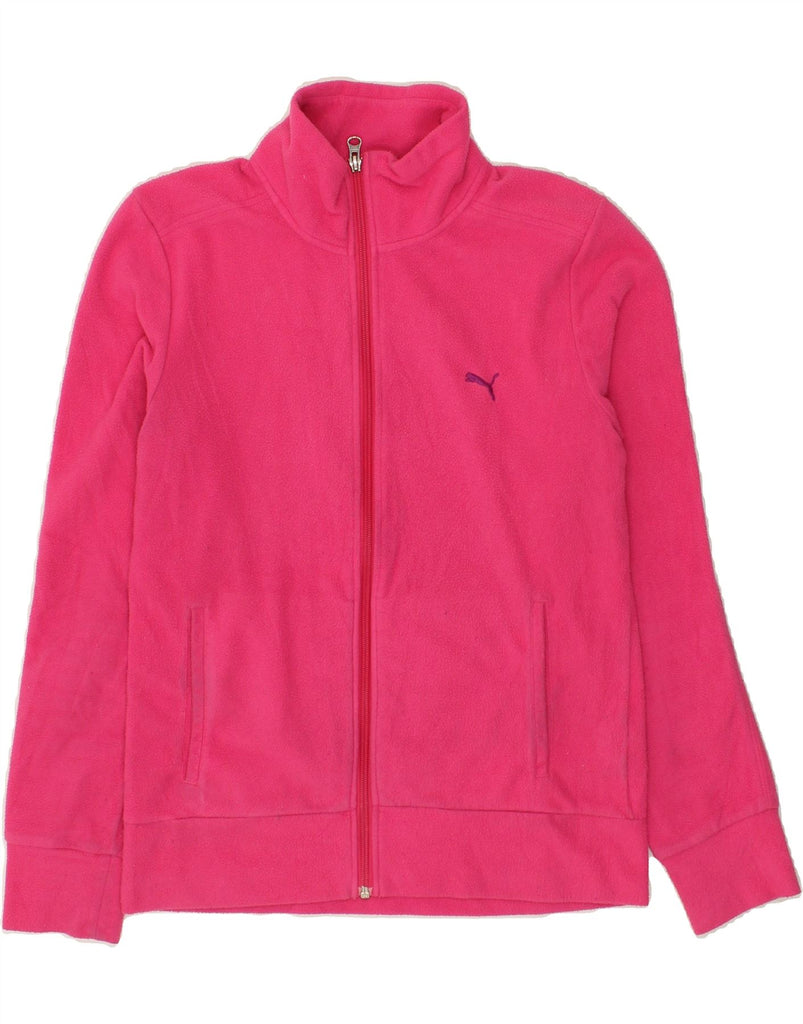 PUMA Womens Fleece Jacket UK 14 Medium Pink | Vintage Puma | Thrift | Second-Hand Puma | Used Clothing | Messina Hembry 