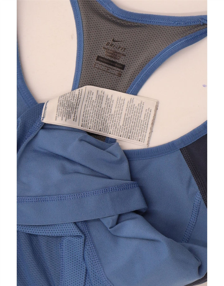 Nike Womens Graphic Vest Top UK 8 Small Blue Colourblock Polyester