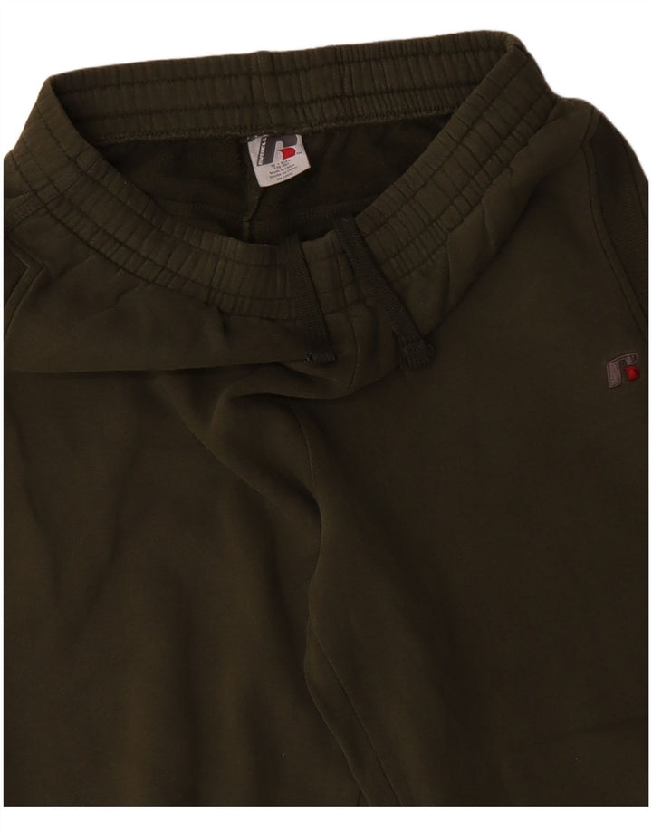 RUSSELL ATHLETIC Mens Tracksuit Trousers Small  Green Cotton