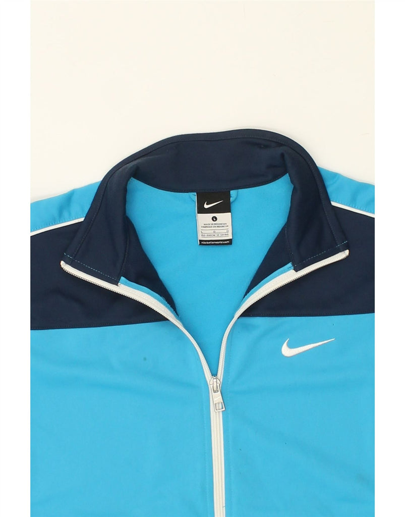 NIKE Boys Tracksuit Top Jacket 12-13 Years Large Blue Colourblock | Vintage Nike | Thrift | Second-Hand Nike | Used Clothing | Messina Hembry 