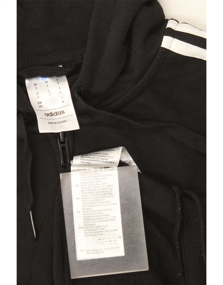 Adidas Mens Zip Hoodie Sweater Small Black Cotton