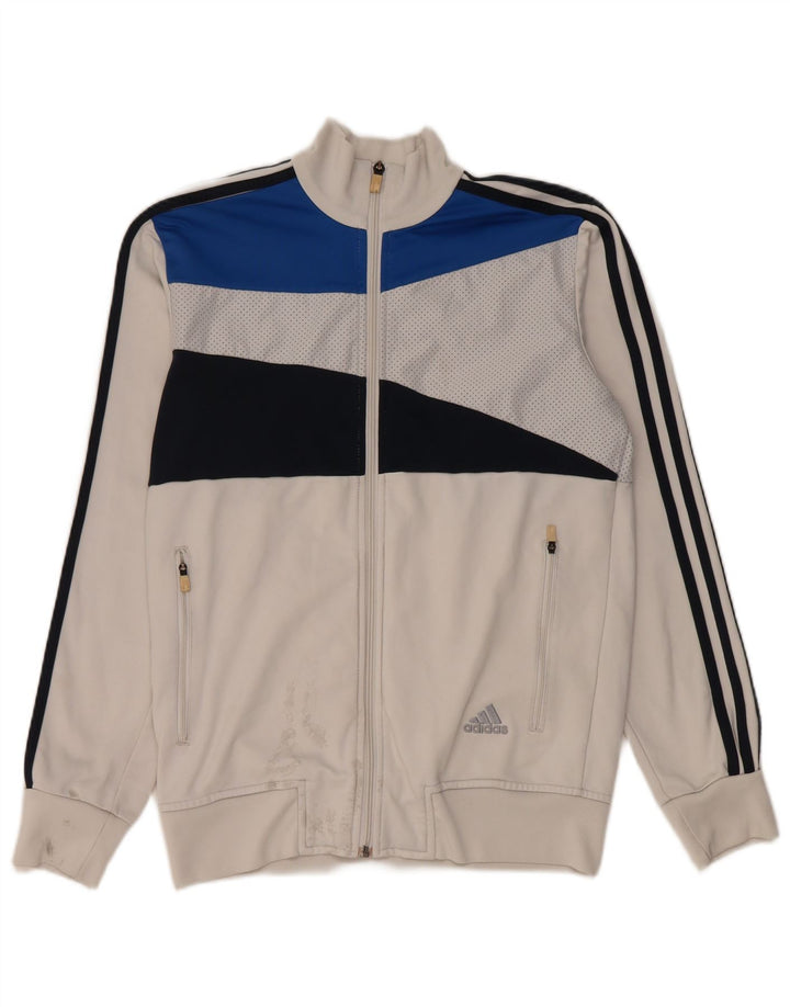 Adidas Mens Tracksuit Top Jacket UK 34/36 Small White Colourblock Polyester