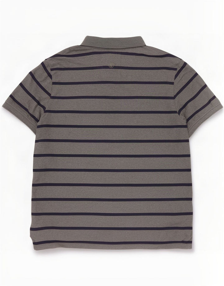 Fat Face Mens Polo Shirt XL Grey Striped Cotton