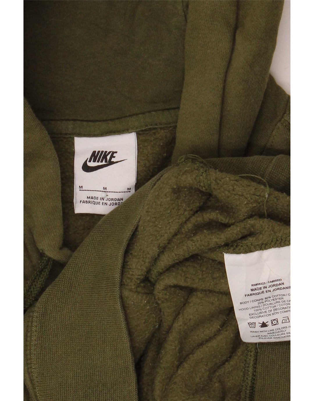 Nike Mens Hoodie Jumper Medium Khaki Cotton