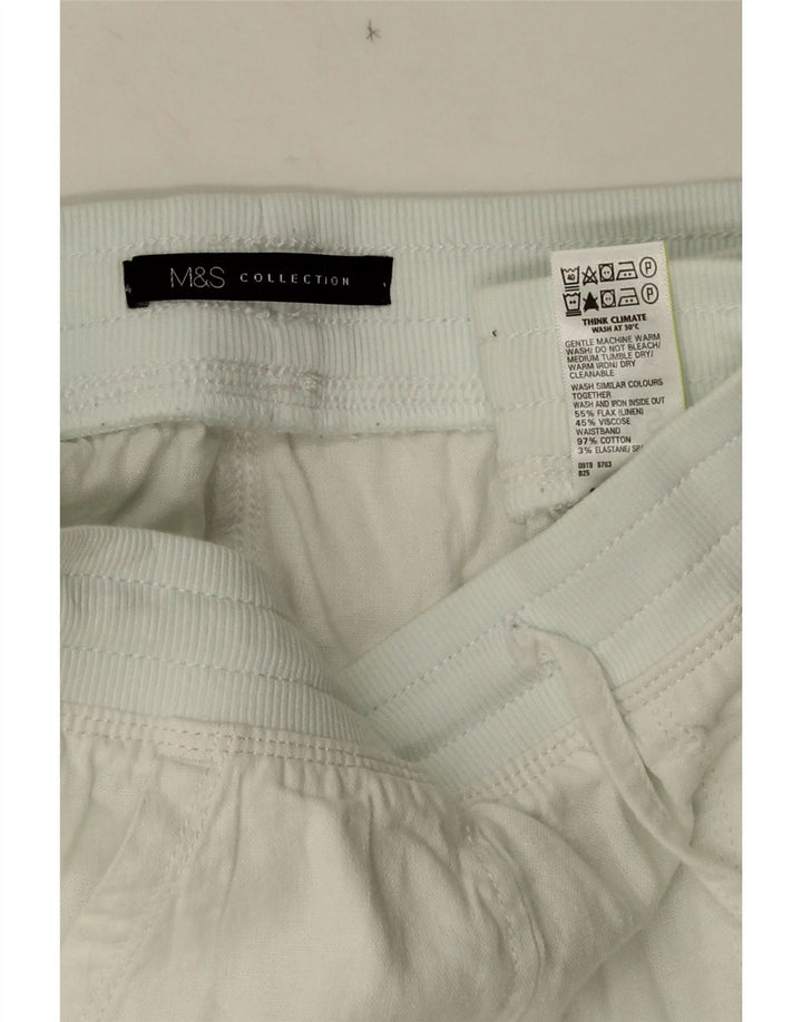 MARKS & SPENCER Womens Chino Shorts UK 10 Small W28 White Colourblock