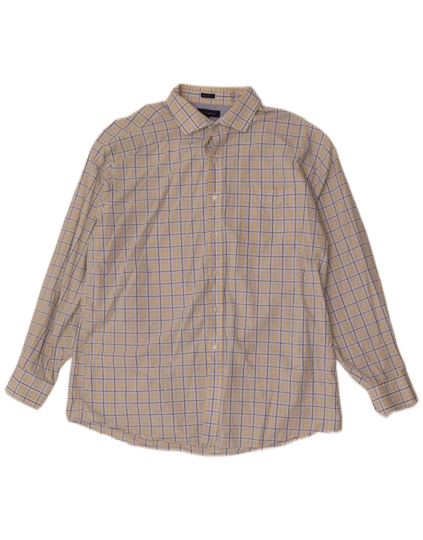 Tommy Hilfiger Mens Regular Fit Shirt Size 17 1/2 XL Blue Check Cotton
