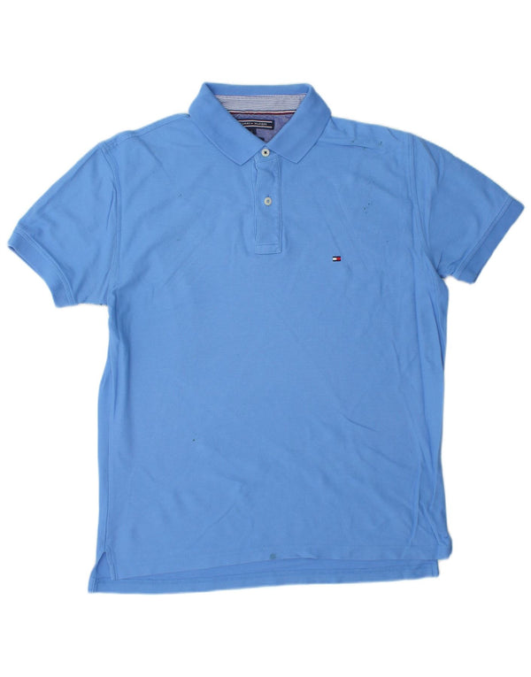 TOMMY HILFIGER Mens Regular Fit Polo Shirt Large Blue