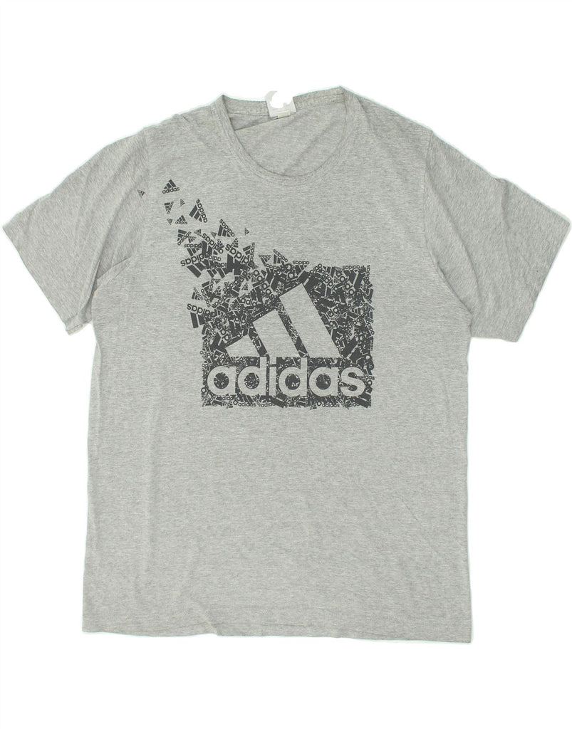 ADIDAS Mens Graphic T-Shirt Top Large Grey | Vintage Adidas | Thrift | Second-Hand Adidas | Used Clothing | Messina Hembry 