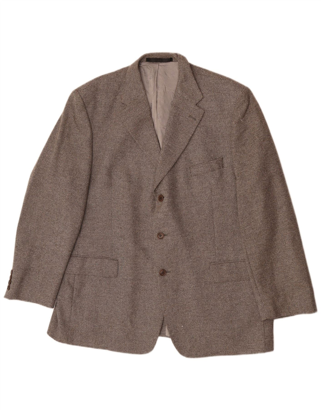 Marks & Spencer Mens 3 Button Blazer Jacket UK 46 XL Grey Wool