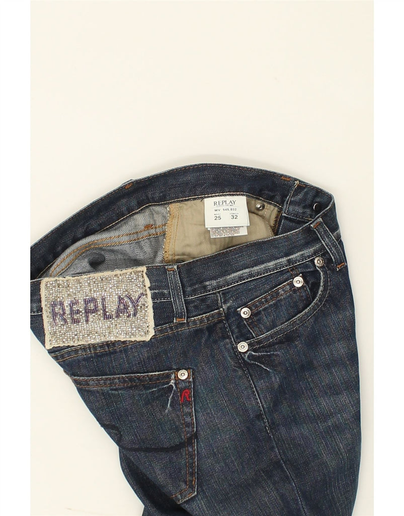 REPLAY Womens Straight Jeans W25 L32  Navy Blue Cotton | Vintage Replay | Thrift | Second-Hand Replay | Used Clothing | Messina Hembry 