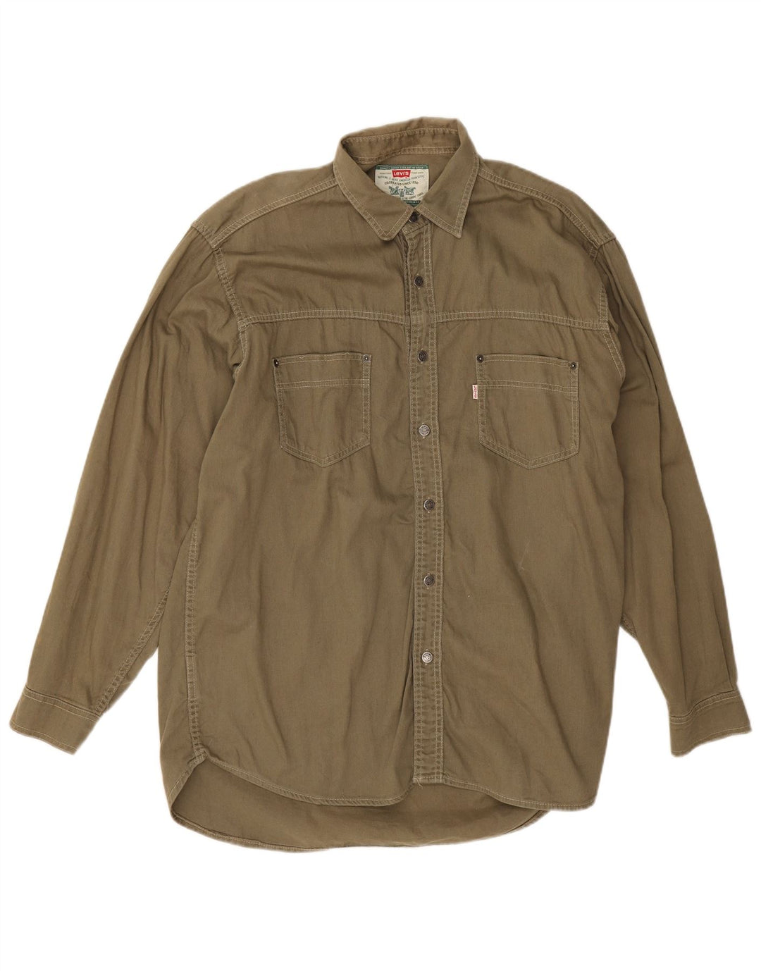 Levi's Mens Shirt Large Khaki Cotton