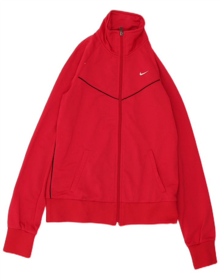 Nike Womens Tracksuit Top Jacket UK 12 Medium Pink Polyester