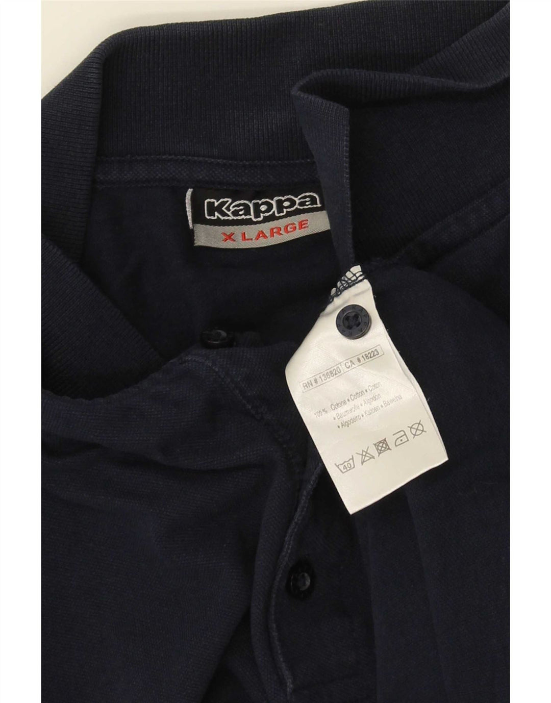 Kappa Mens Polo Shirt XL Navy Blue Cotton