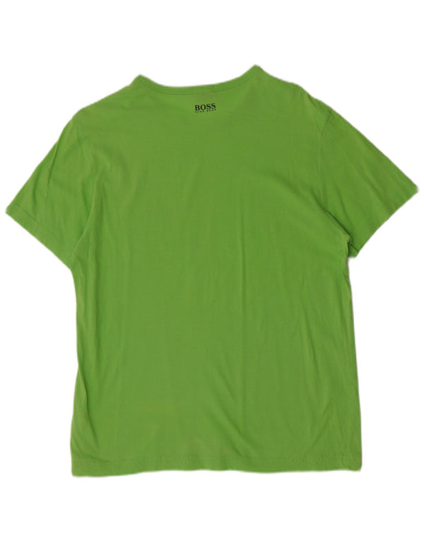Hugo Boss Mens Regular Fit Graphic T-Shirt Top Medium Green Cotton