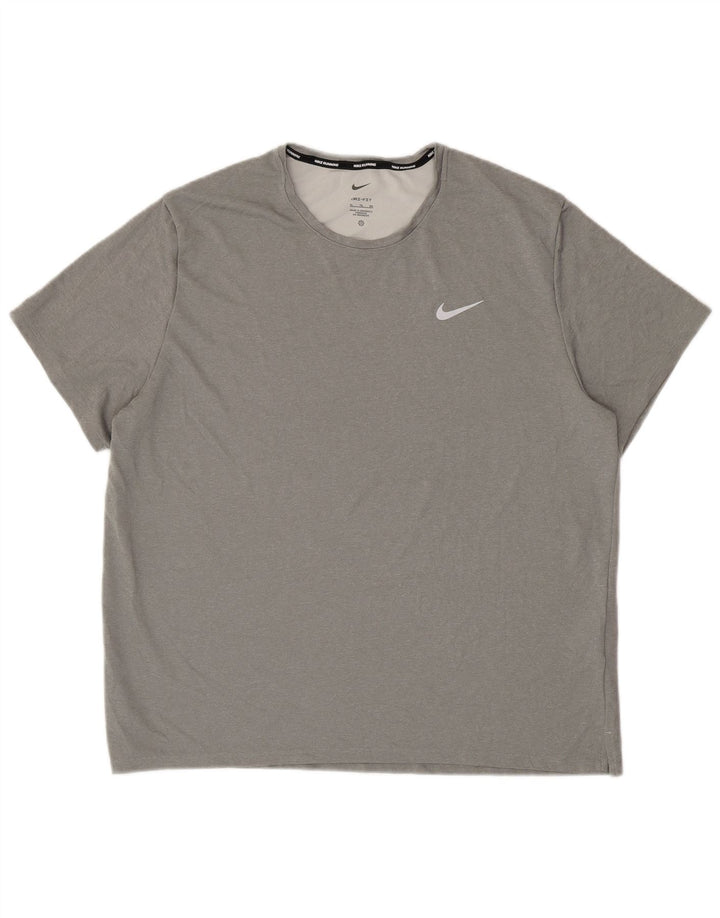 NIKE Mens Dri Fit T-Shirt Top XL Grey Polyester