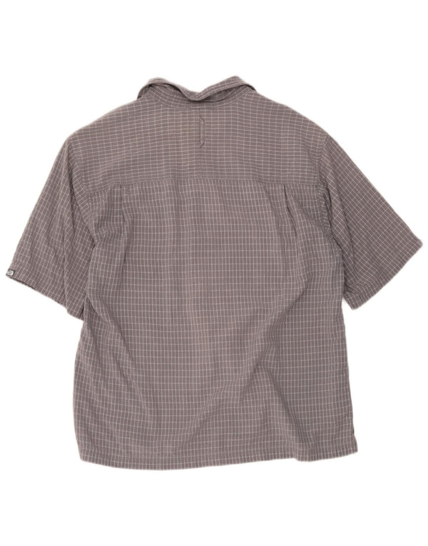 The North Face Mens Short Sleeve Shirt Medium Grey Check Modal