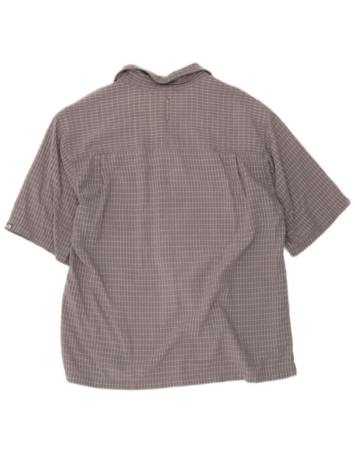 The North Face Mens Short Sleeve Shirt Medium Grey Check Modal