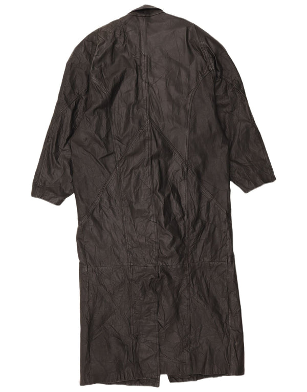 Winlit Womens Oversized Leather Coat UK 14 Medium Black
