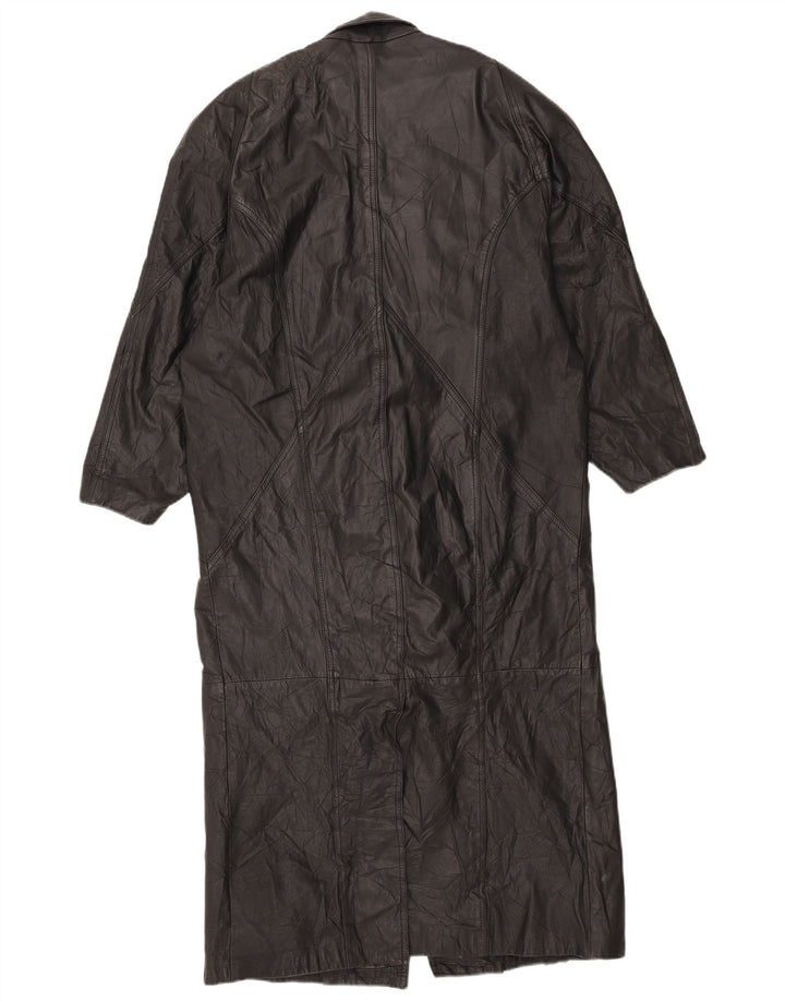 Winlit Womens Oversized Leather Coat UK 14 Medium Black