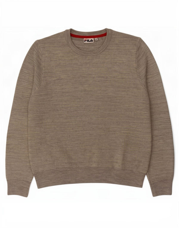 Fila Mens Crew Neck Jumper Sweater Medium Grey Flecked