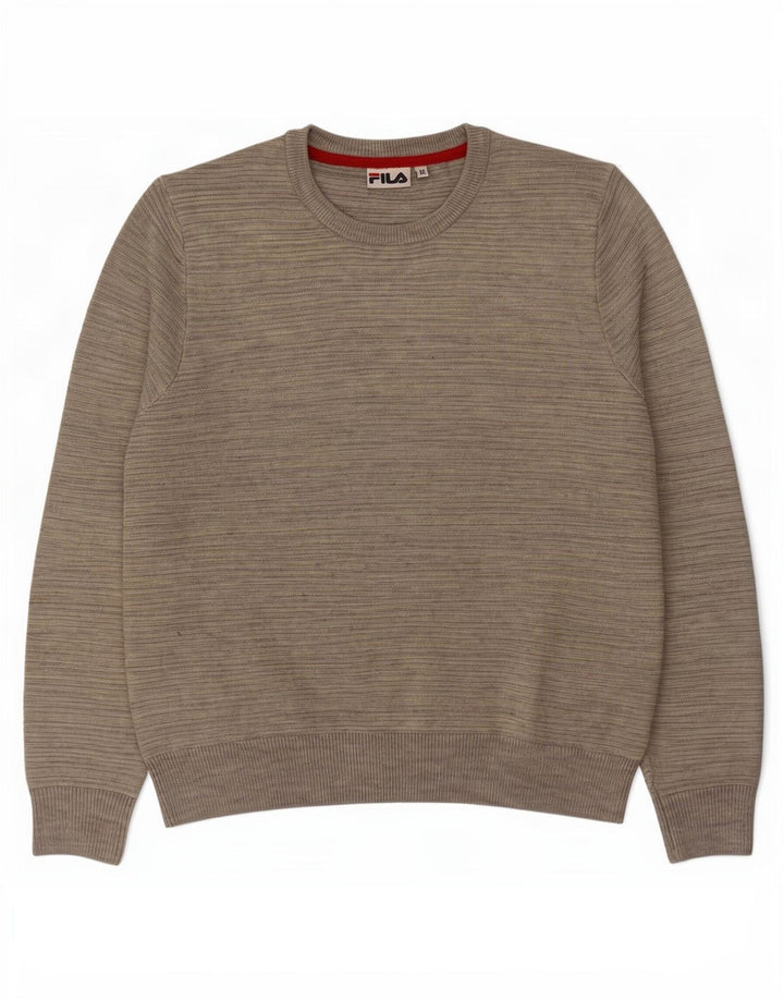Fila Mens Crew Neck Jumper Sweater Medium Grey Flecked