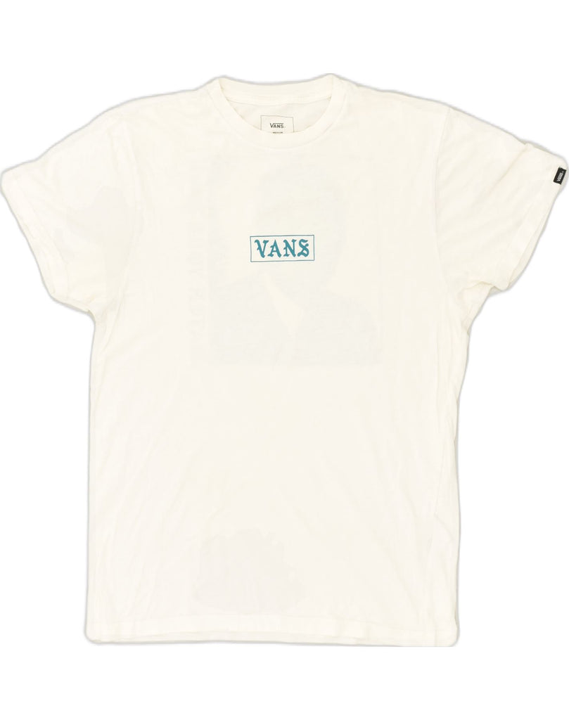 VANS Mens Custom Fit Graphic T-Shirt Top Medium White Cotton | Vintage Vans | Thrift | Second-Hand Vans | Used Clothing | Messina Hembry 