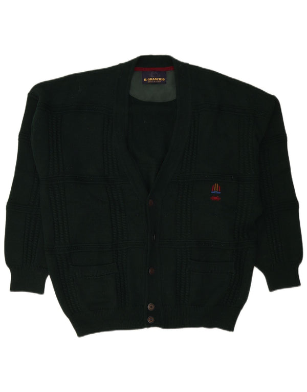 Il Granchio Mens Cardigan Sweater XL Green Wool