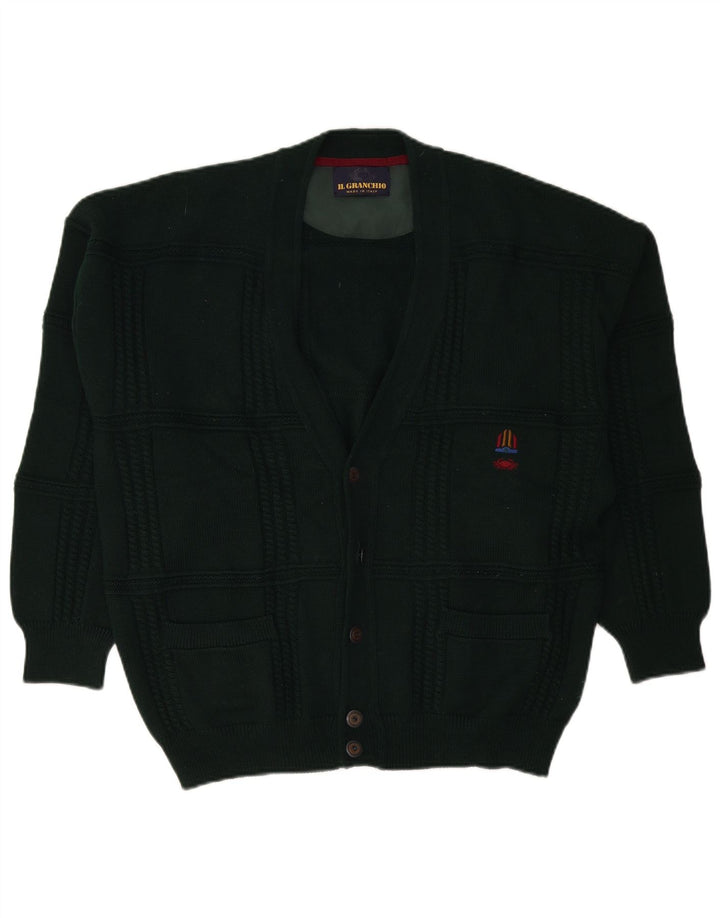 Il Granchio Mens Cardigan Sweater XL Green Wool