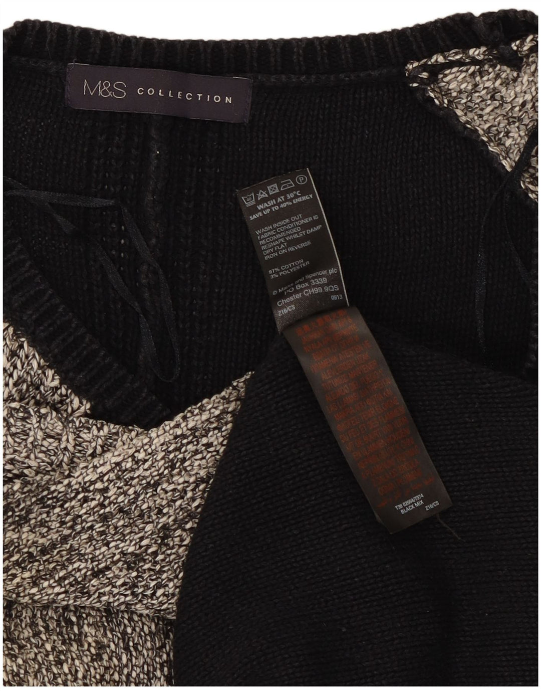 Marks & Spencer Womens Boat Neck Jumper Sweater UK 12 Medium Black