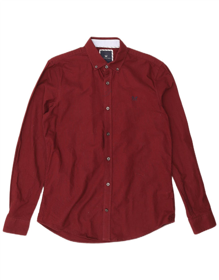 Crew Clothing Mens Slim Fit Shirt Medium Burgundy Cotton