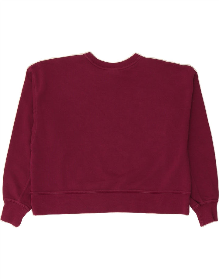 NIKE Womens Crop Oversized Graphic Sweatshirt Jumper UK 10 Small Burgundy Vintage Nike and Second-Hand Nike from Messina Hembry 