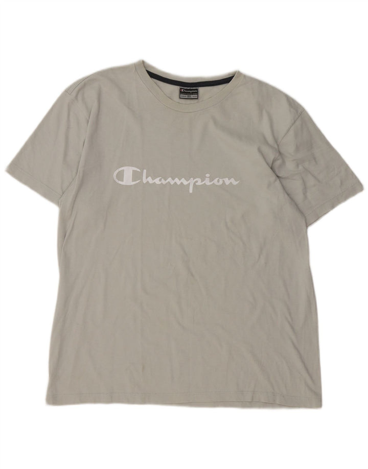 Champion Mens Graphic T-Shirt Top XL Grey Cotton