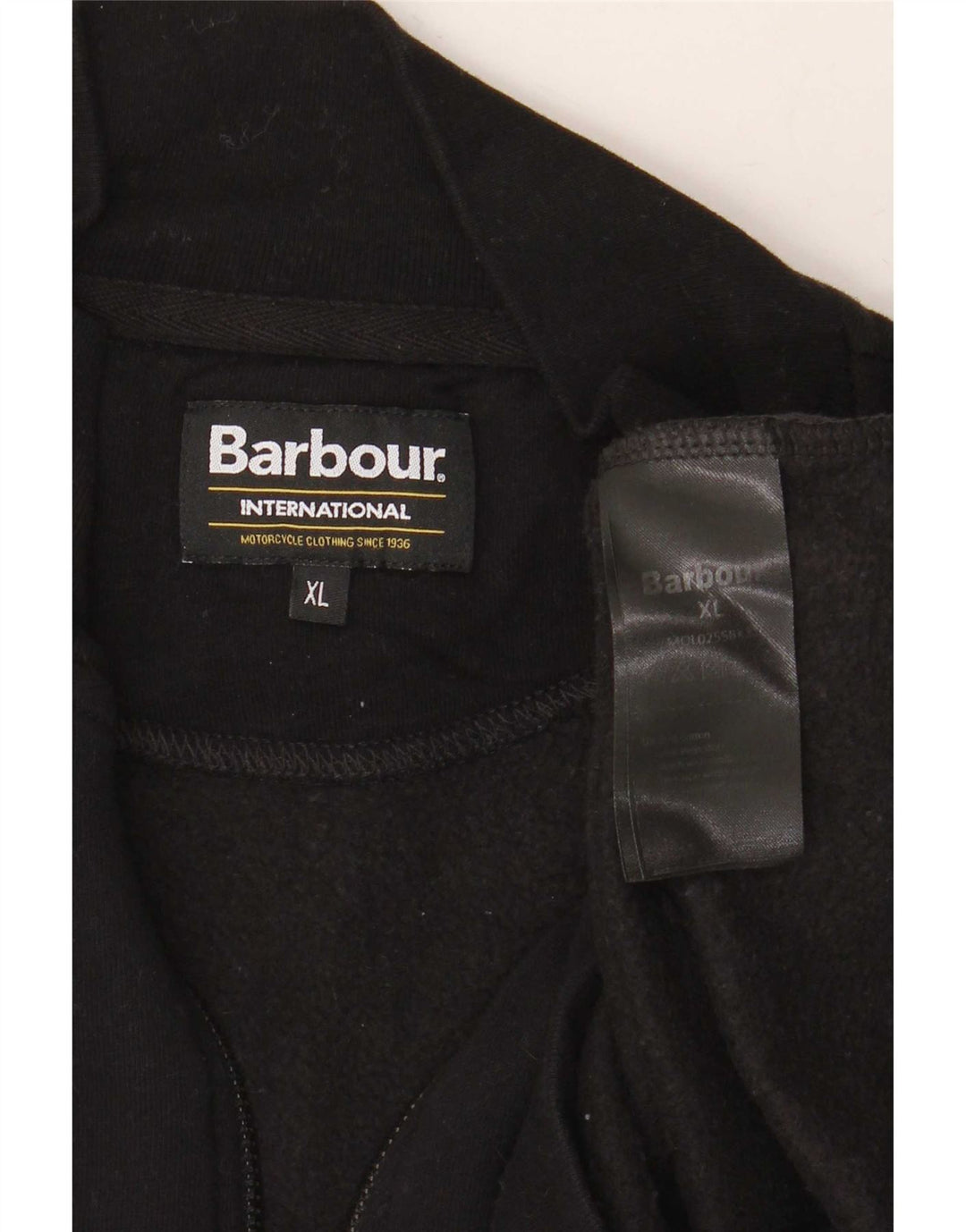 Barbour Mens Zip Neck Sweatshirt Jumper XL Black Cotton