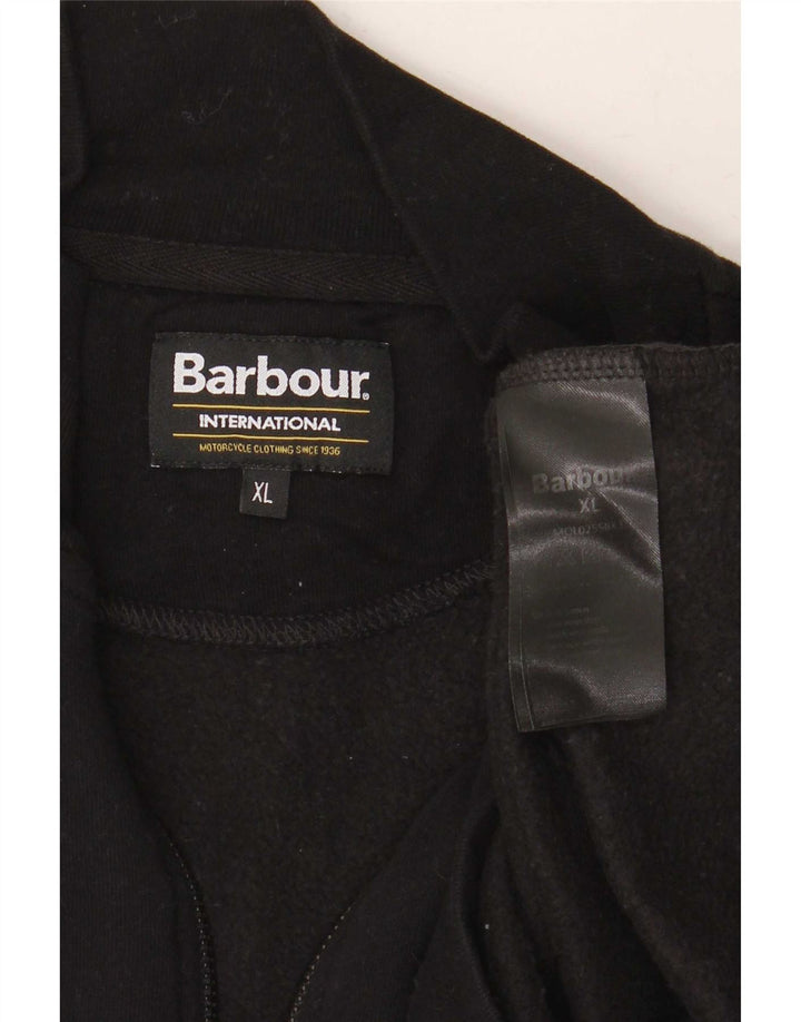 Barbour Mens Zip Neck Sweatshirt Jumper XL Black Cotton