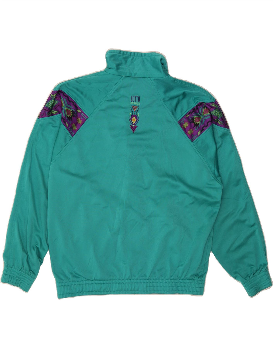 LOTTO Mens Tracksuit Top Jacket Small Green Colourblock