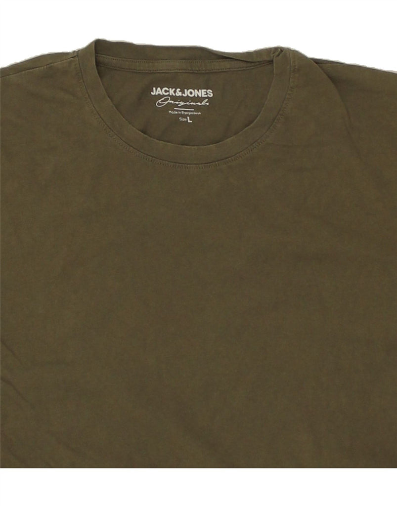 JACK & JONES Mens Originals Graphic T-Shirt Top Large Green Cotton | Vintage Jack & Jones | Thrift | Second-Hand Jack & Jones | Used Clothing | Messina Hembry 