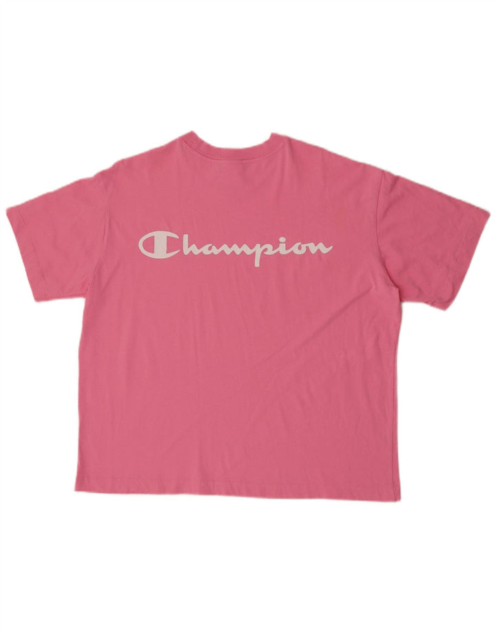Champion Mens Graphic T-Shirt Top Small Pink