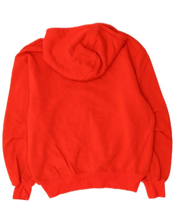 Zara Womens Oversized Zip Hoodie Sweater UK 10 Small Red Cotton