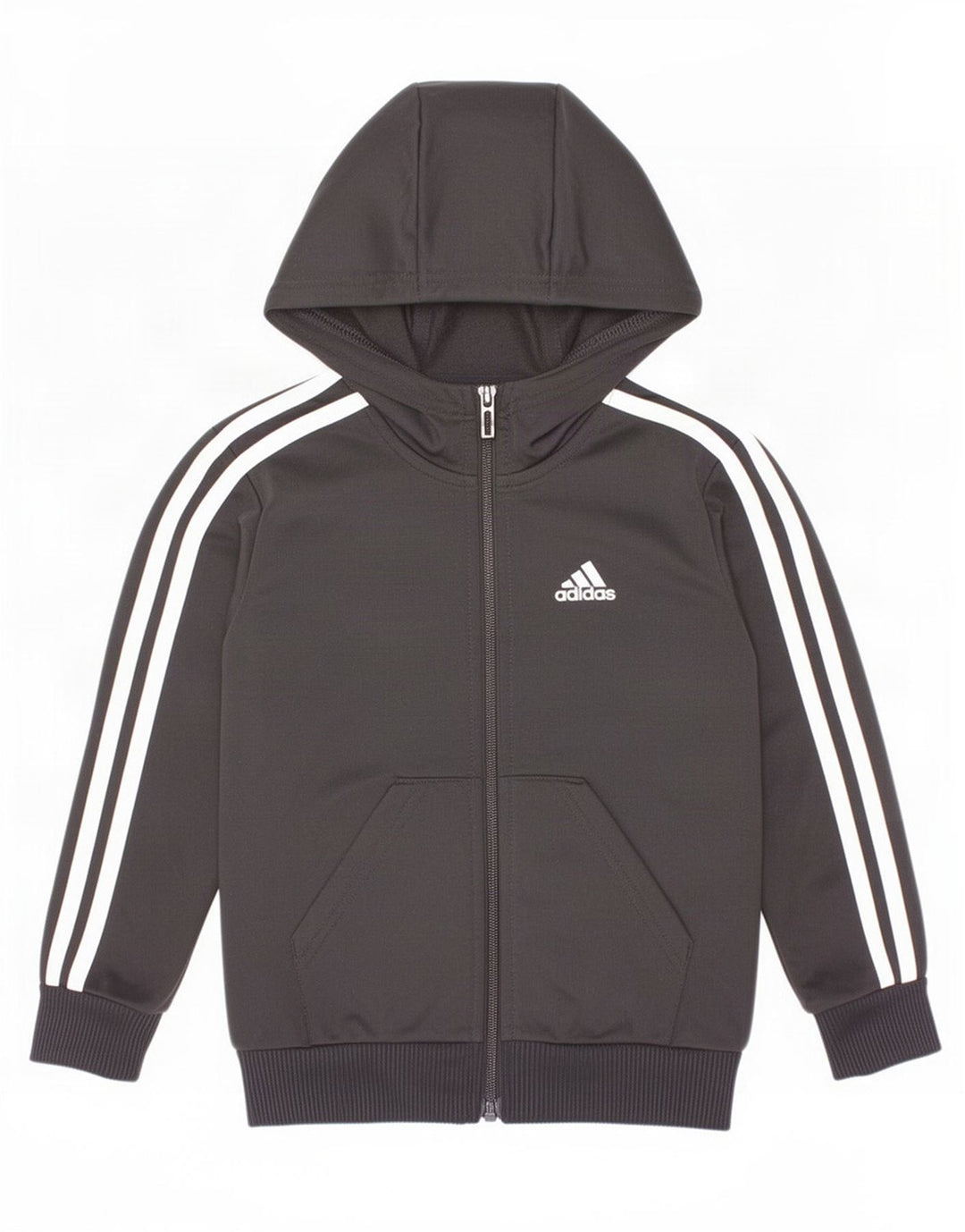 Adidas Boys Zip Hoodie Sweater 4-5 Years Black Polyester