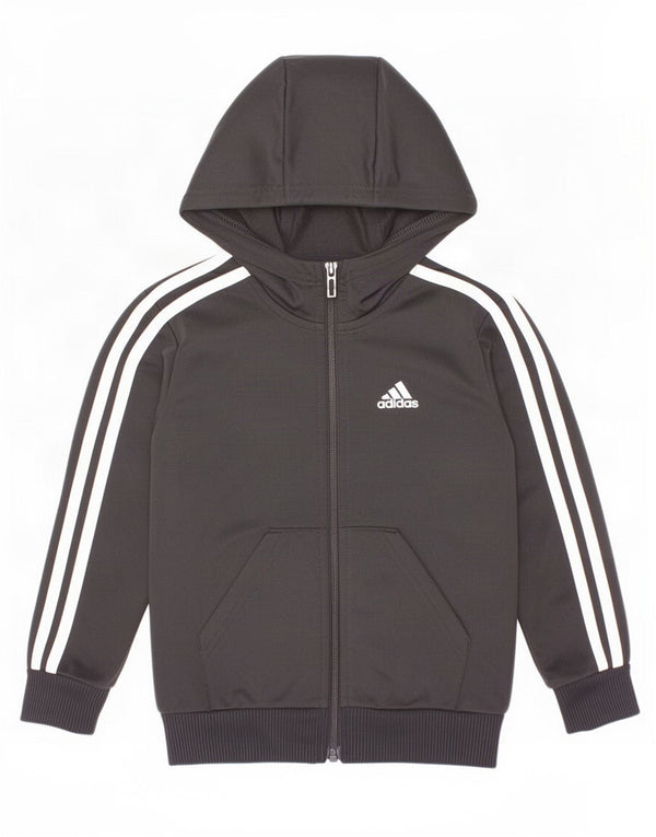Adidas Boys Zip Hoodie Sweater 4-5 Years Black Polyester