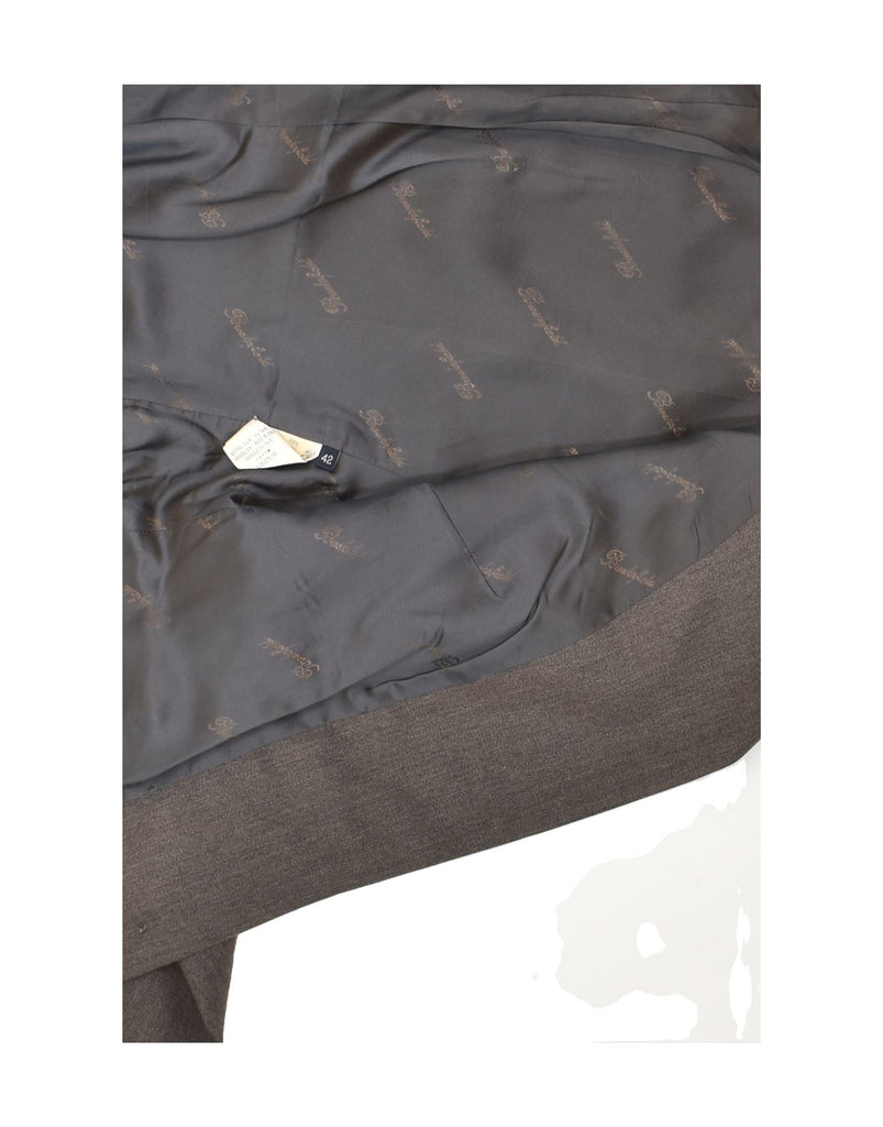BROOKSFIELD Womens 5 Button Blazer Jacket IT 42 Medium Grey Wool | Vintage Brooksfield | Thrift | Second-Hand Brooksfield | Used Clothing | Messina Hembry 