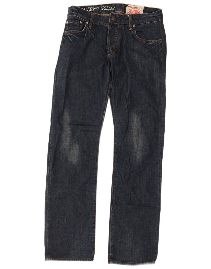 Zu Elements Mens Straight Jeans W31 L31 Navy Blue Cotton